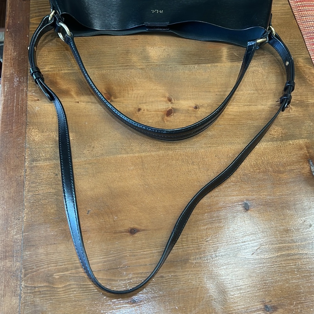 Ralph Lauren, black, leather hobo purse with 2 handles - Picture 8 of 10